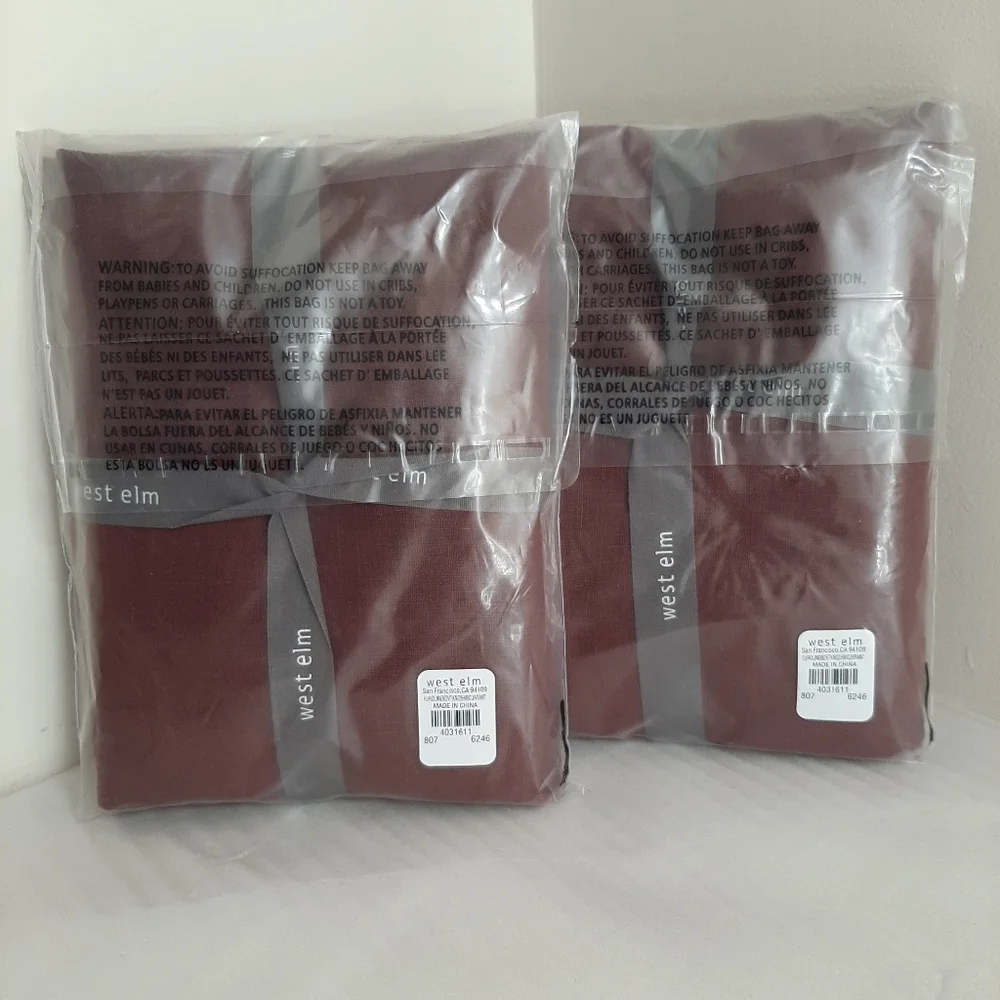 West Elm Belgian Flax Linen King Shams Currant